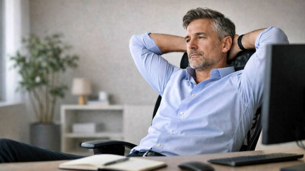 Business person staring off into space