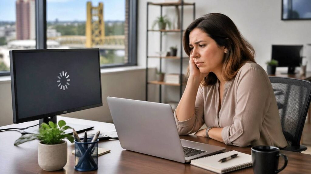 Frustrated worker
