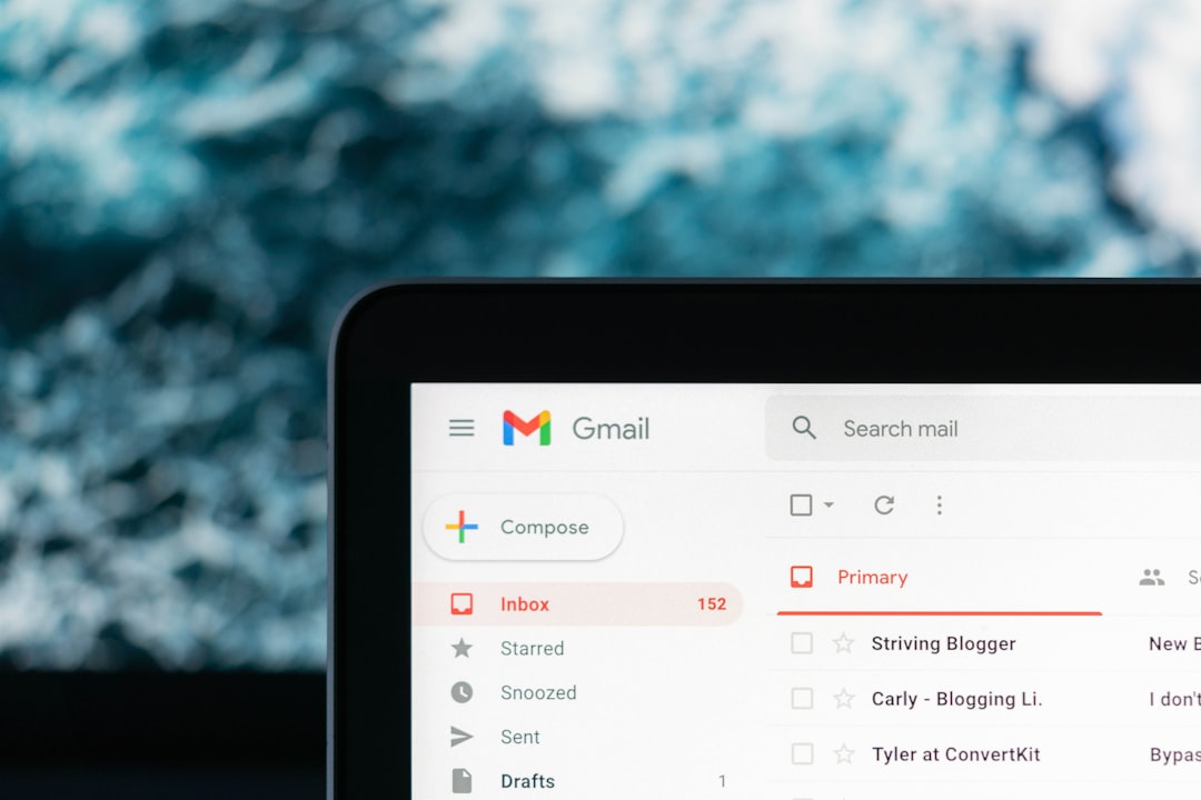 Gmail on a laptop screen Gmail on a laptop screen