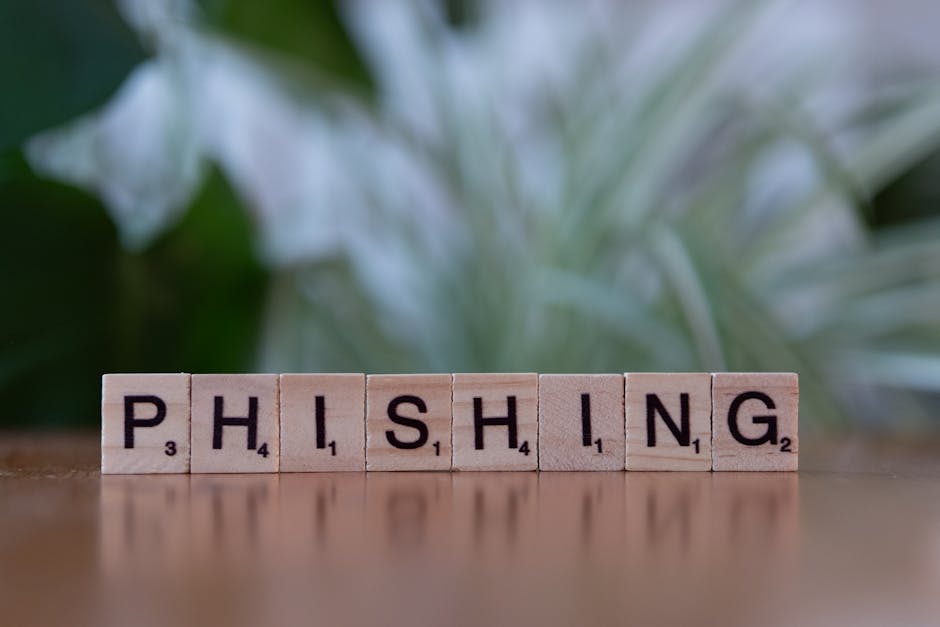 Scrabble tiles spell phishing