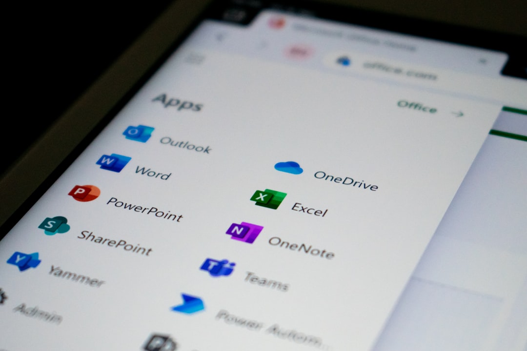 MS 365 app icons on screen MS 365 app icons on screen