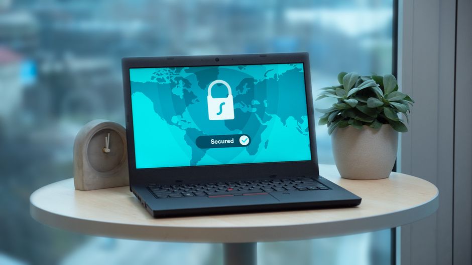image of laptop with security screen image of laptop with security screen
